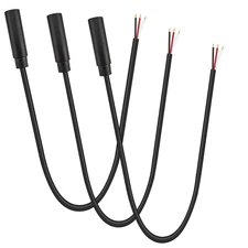 (3 Pack Replacement 3.5Mm Female Jack to Bare Wire Open End TRS 3 Pole Stereo 1/