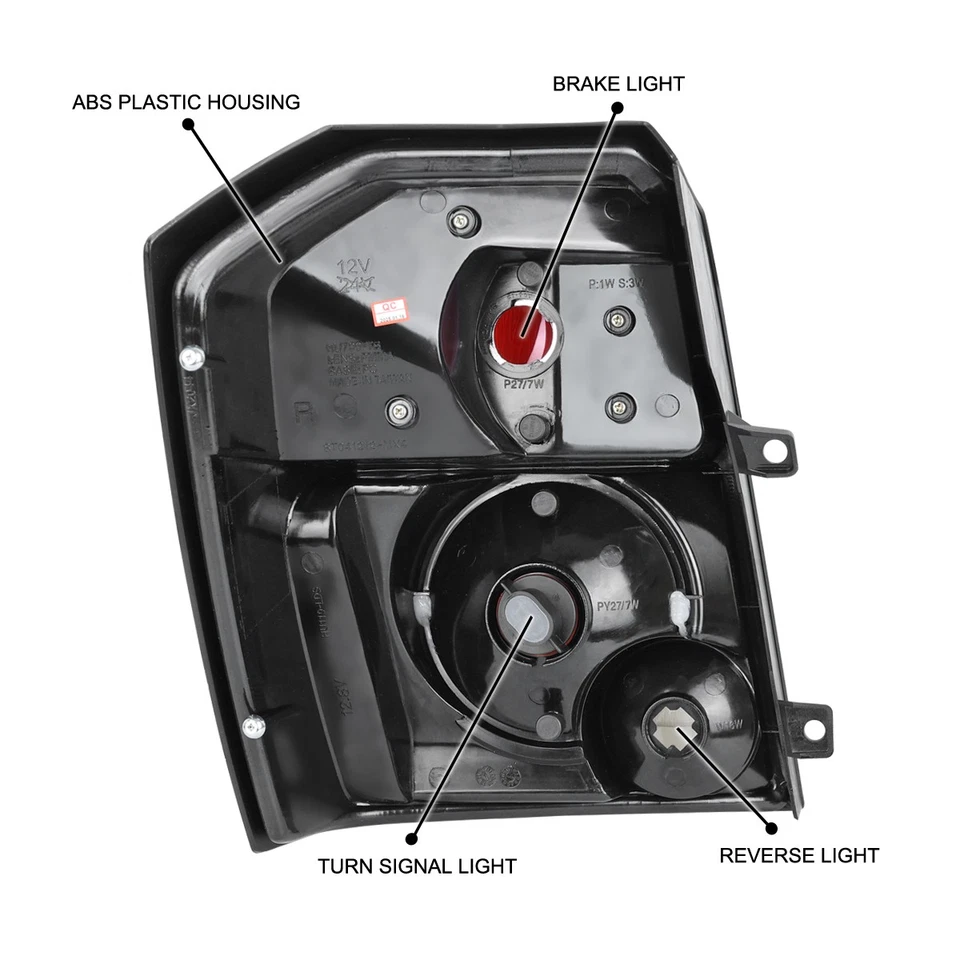 Black Fits 2007-2012 Dodge Caliber R/T SE SXT SRT4 Tail Lights Brake Lamps Pair - Imagem 4 de 4