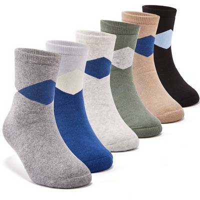 Moon Tree Big Boys Warm Socks Kids Winter 10-13 Years, Diamond 6 Pairs 