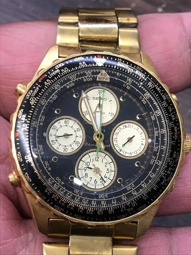 Vintage Seiko Flightmaster 7T34-6A09 Chronograph (For Parts Not Working)