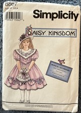 SIMPLICITY DAISY KINGDOM Size 2-3-4 SEWING PATTERN 8867 GIRLS & DOLLS DRESSES