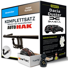 Für DACIA Duster II Typ HM_ Anhängerkupplung abnehmbar +eSatz 7pol uni 17- AHK