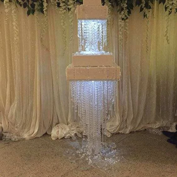 Crystal wedding cake table. cake stand, chandelier style Table - TALL FLOOR - Image 4 of 4
