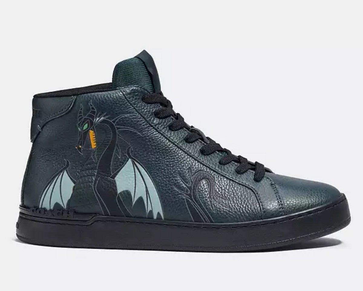 Disney X Coach Clip High Top Sneaker With Maleficent Dragon
