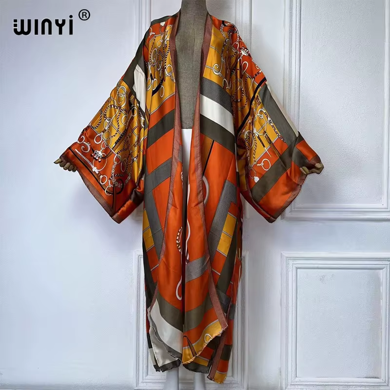 flowy african dresses Soft Flowy Adire Silk Dress with Scarf, Tie Dye Nigeria Party Maxi, Caremel Brown V Neck Kaftan, Wedding Guest Outfit, Beach Swimsuit Cover