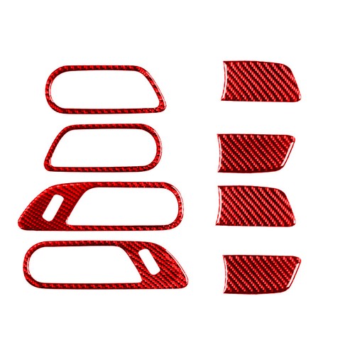8x Red Carbon Fiber Window Door Handle Cover Trim B For Mazda 3 Axela 2010-2013 - Bild 3 von 17