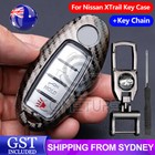 Metal Carbon Fiber Car Key Fob Case Shell Cover For Nissan XTrail Qashqai Murano