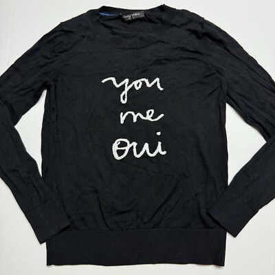 Banana Republic ''YOU ME OUI'' Lightweight Cotton Blend Sweater In Black Size: XS