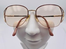 Vintage Evan Picone E460 Brown Gold Metal Oval Sunglasses Japan FRAMES ONLY