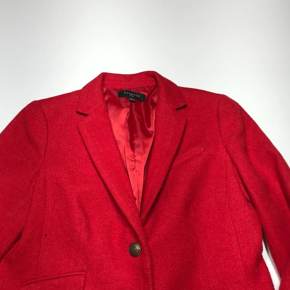 Chaqueta Per Se Mujer Talla 12 Roja Lana Angora 3 Gran Tamaño Botón Mangas Largas Foto 3 de 4