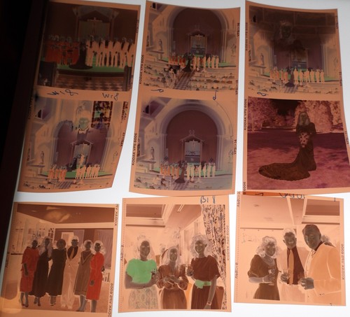 #31 Lot 99 Vtg COLOR Snapshot Photo NEGATIVES Family WEDDING Party Ceremony - Picture 16 of 17
