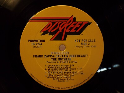 FRANK ZAPPA CAPTAIN BEEFHEART BONGO FURY PROMO LP VINYL ALBUM | eBay