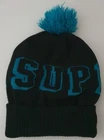 FW15 Supreme Banner NEW ERA Schwarz / Blau Beanie Kleine Kasten Logo Selten