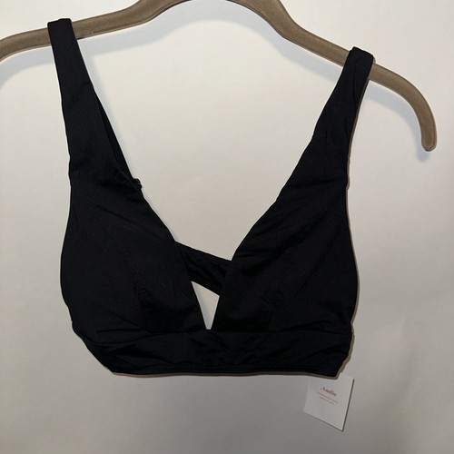 Andie Swim Black Belize Padded Bathing Suit Bikini Top Women’s Medium - Afbeelding 1 van 4