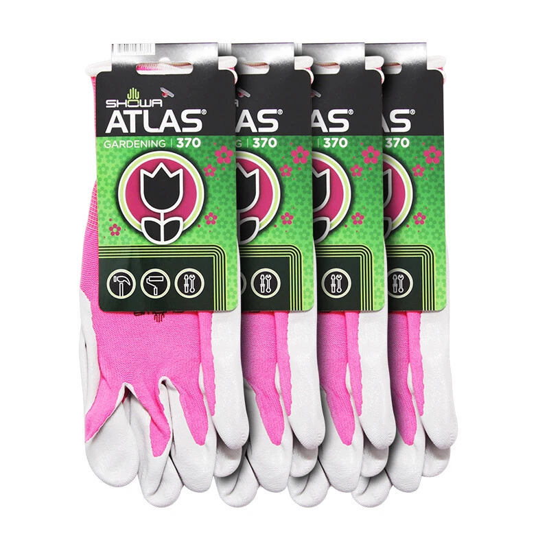 4 Pares Guantes Atlas Showa 370 Nitrilo Jardín Trabajo Pintura Paisajismo (CUALQUIER COLOR) Foto 3 de 4