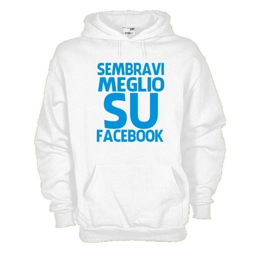 Felpa KG46 Facebook Sembravi meglio su facebook, Ironic Felpa