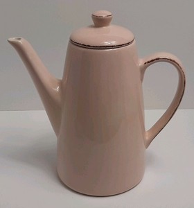 Pottery Barn Morning Story Coffee Tea Pot Light Pink Rare Kitchen