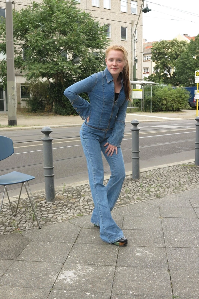 Freudenhaus 66 NOS Damen Jeans Overall XS blau 70er True VINTAGE 90s denim suit - Bild 4 von 4