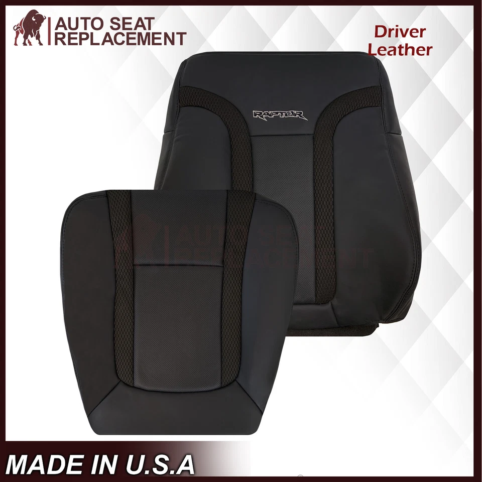 2010 2011 2012 2013 2014 Ford F150 Raptor SVT Real Leather Seat Covers In Black - Image 2 of 4