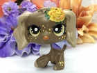 Mini Pet Shop Cocker Spaniel Dog, W/flowers ooak Custom Hand Painted