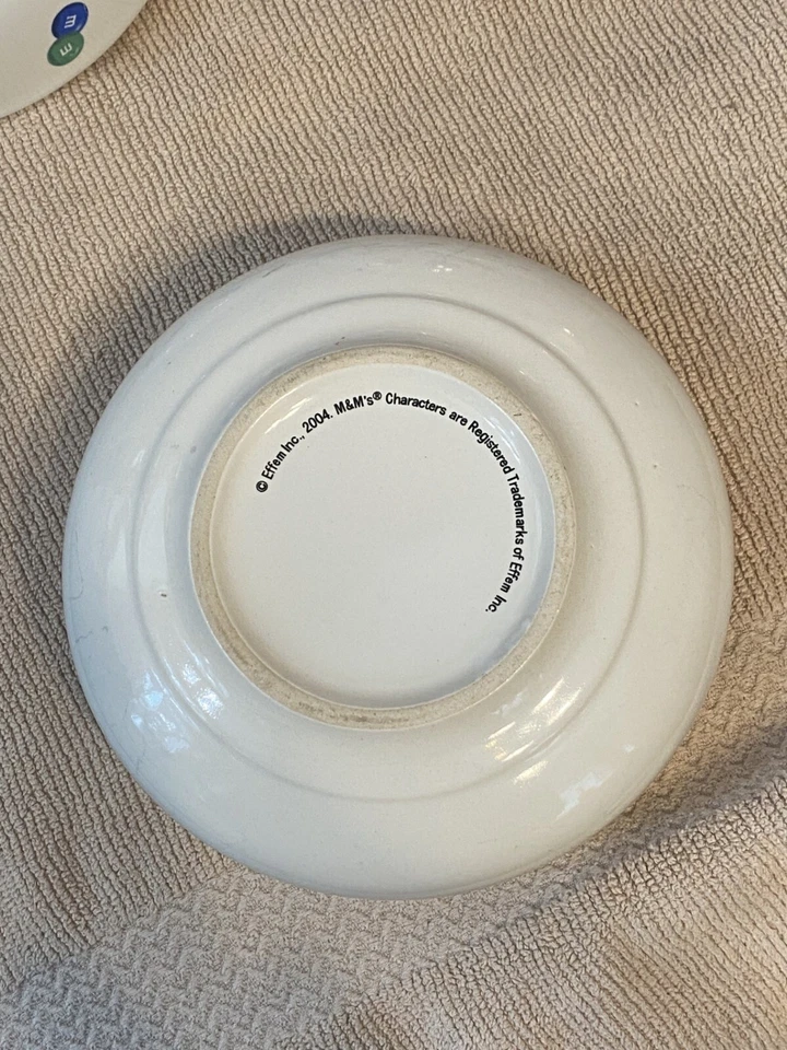 4x M & M's White Candy Cereal Bowls Dish Ceramic Character 6” 2004 Effem + BONUS - Image 4 of 4