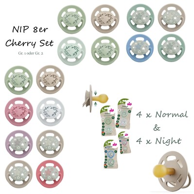 NIP Cherry Greenline Beruhigungssauger Schnuller 8er Latex Kirschform Naturform