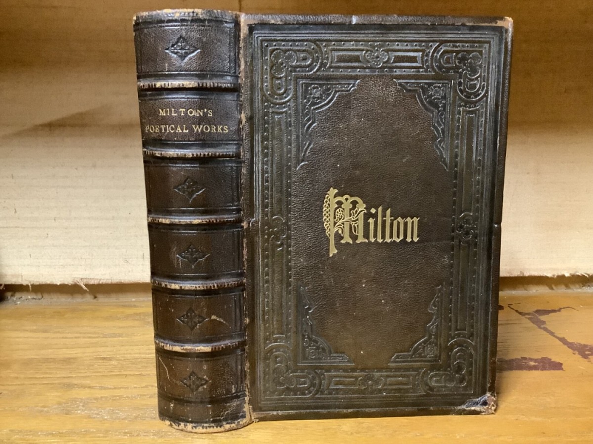 1868 The Poetical Works Of John Milton - Nice Leather Binding 