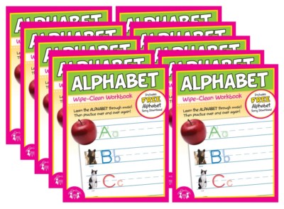 NEW Lot of 10 Wipe-Clean Reusable Workbooks - Alphabet - ABCs Teachers Classroom