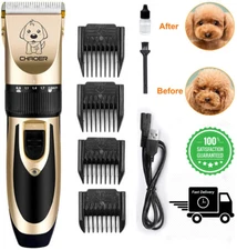 Rechargeable Pet Cat Dog Hair Cut Clipper Trimmer Shaver Electric Grooming Kit