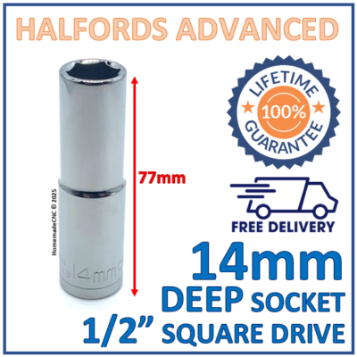 #ad #ad Halfords Advanced 14mm 1 2quot; Square Drive 6 Point Deep Socket Lifetime Guarantee GBP 7.79