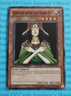 Goddess with the Third Eye GLD4-EN004 Yu-Gi-Oh Card Limited Edition New