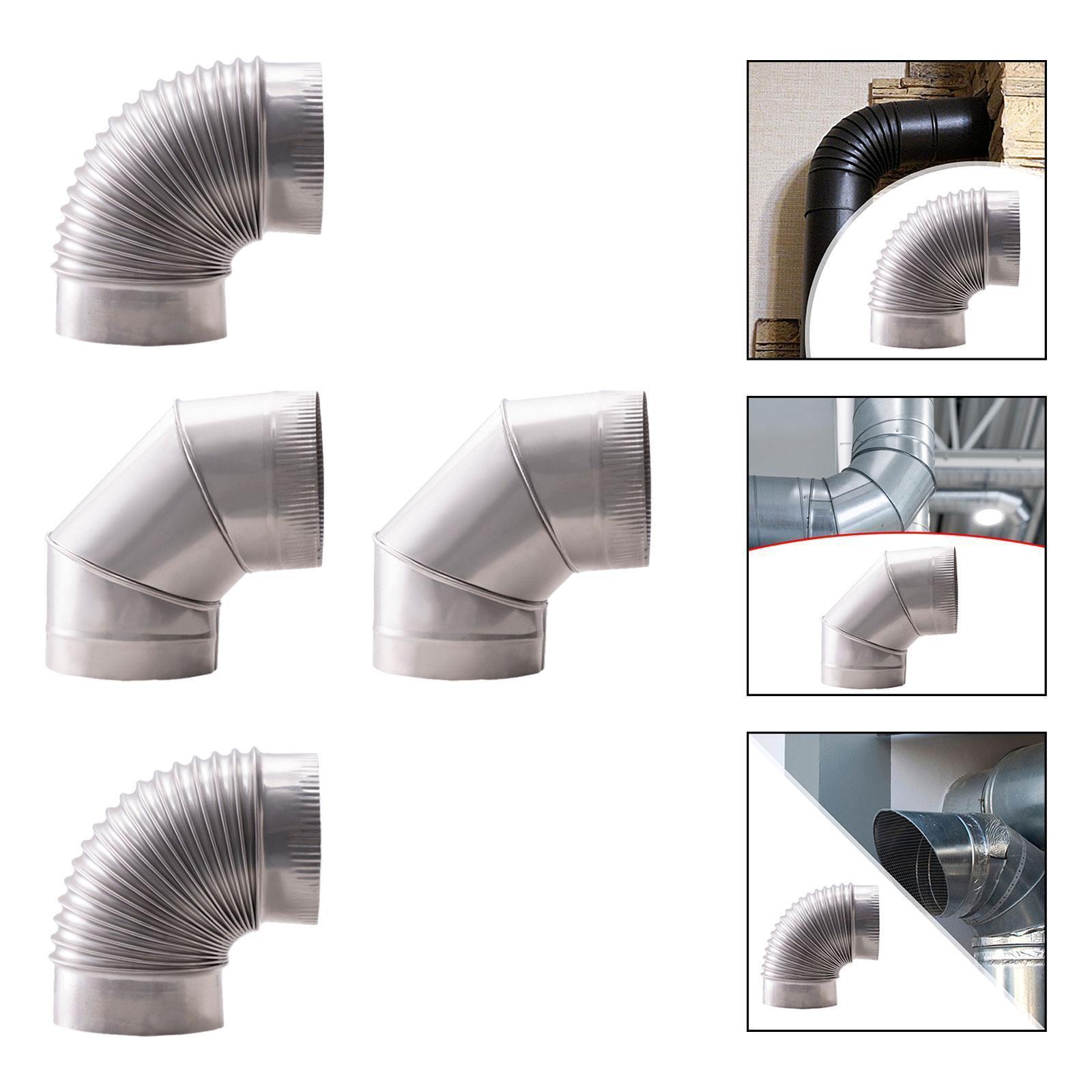 90° Stove Elbow Pipe Connector Accessory Sturdy Multipurpose Stainless Steel