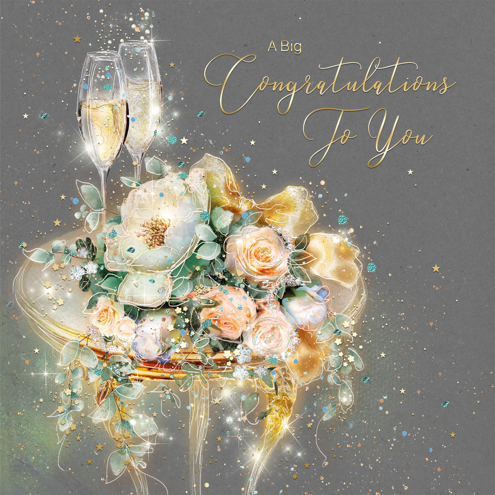 Cherry Orchard 'A Big Congratulations' Greetings Card - Foil Finish - 6.2"" x 6.2