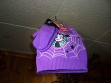 VAMPIRINA GIRLS 2 PIECE GLOVE AND BEANIE SET PURPLE WINTER SCHOOL WARM FUN APPAR