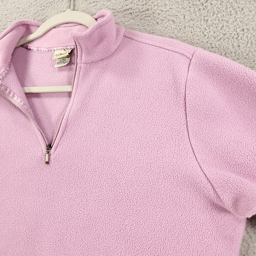 LL Bean Pullover Womens Large Pink 1/4 Zip Polartec Fleece Sweater Jacket - Picture 9 of 14