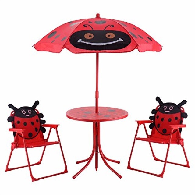 kids table and chairs with umbrella