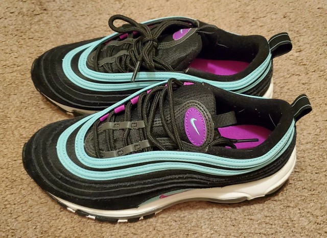 purple and teal air max 97