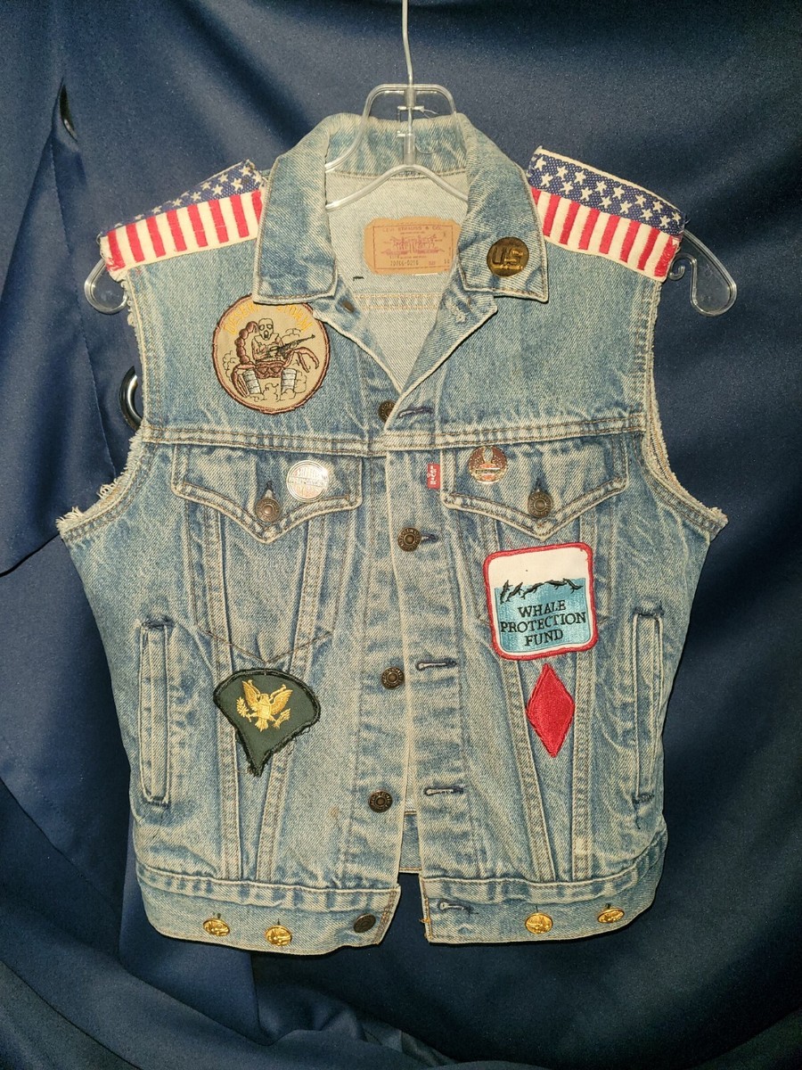 cycle zombies 80s LEVI'S USA製 70706-0216 VTG 1980s LEViS Ladies Sz14 DENIM BIKER VEST JACKET 70706