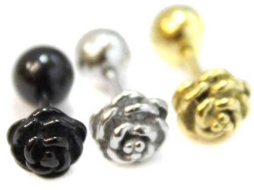 Pendiente de acero inoxidable rosa para hombre cuerpo camilla falsa gótica - Imagen 1 de 4