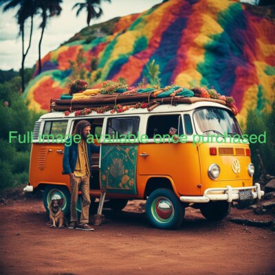 Kombi - Traveller | High Resolution Digital Wall Art Print | Download