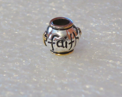 NEW DaVinci Beads & Charms Interchangeable Jewelry - 2 Tone Faith Spacer DB28-1