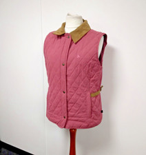 Hawkshead Heritage, Uk Size 16, Mauve/pink & Brown Quilted Gillet W/pockets