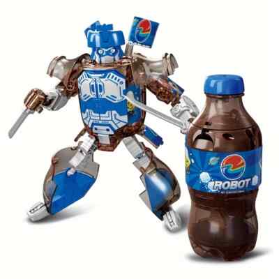 Transformable Blue Cola Flasche Roboter Actionfigur - schneller & kostenloser Versand