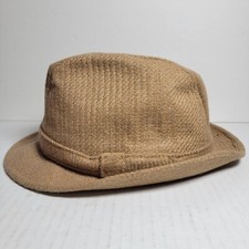 Stetson Equalizer Vintage Wool Blend Beige Fedora Hat Size 7 -7 1/8 Medium