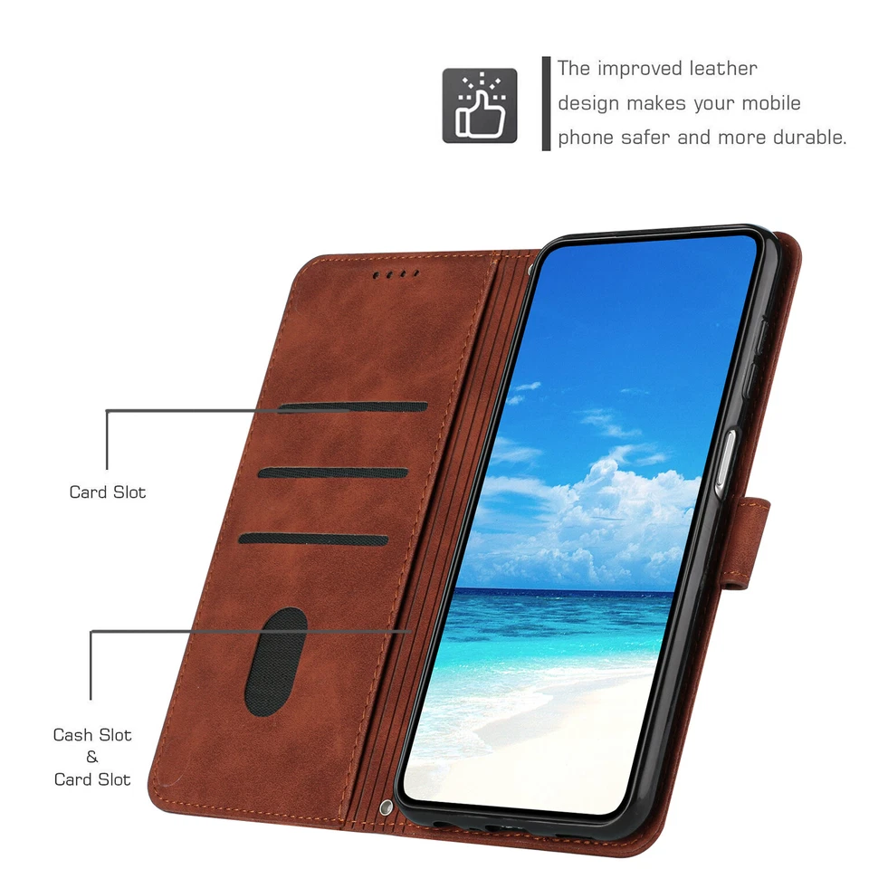 Leather Flip Wallet Stand Case Cover for iPhone 16 14 Pro Max 13 11 XS Max X 8 7 - Image 3 of 4
