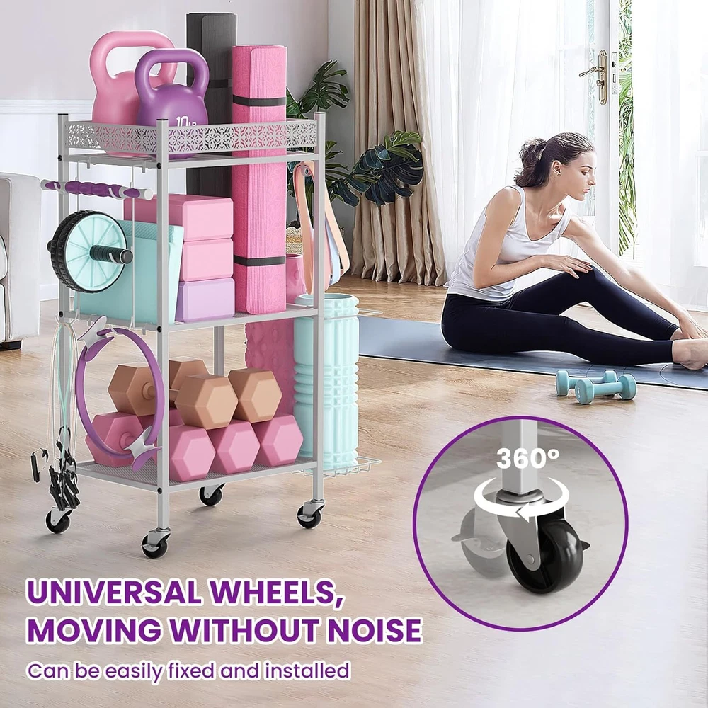 Yoga Mat Storage Rack, Home Gym Storage Rack Yoga Mat Holder,Workout Storage for