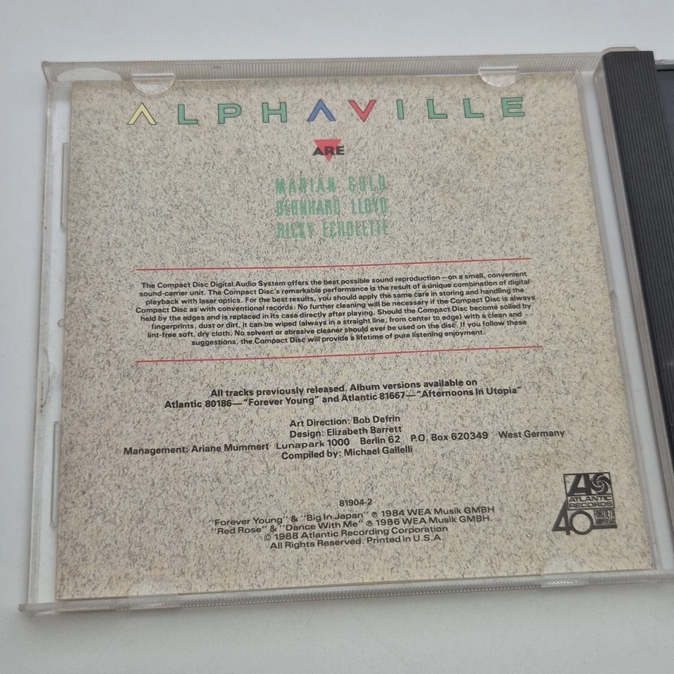 Álbum CD Synth-Pop ALPHAVILLE - 'The Singles Collection' 1988 EE. UU. PRENSADO Foto 3 de 4