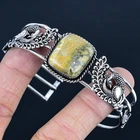 Bumble Bee Jasper Handmade 925 Sterling Silver Jewelry Cuff Bangle L457