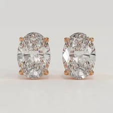 2.5 Ct Certified White Diamond Lab Grown Silver Earrings Prong Gift For Her 925