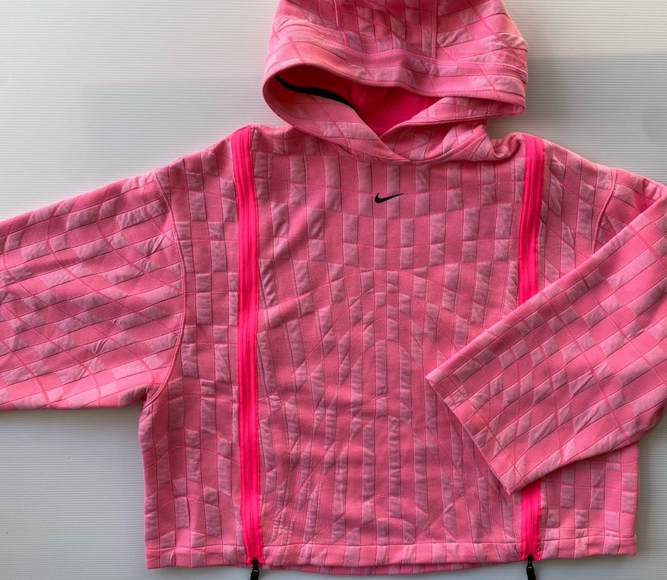 NIKE Sportswear Tech Pack hyper pink oversized wide-sleeve boxy HOODIE ~ size XS